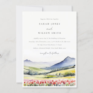 Invitation Moyenne Pays Printemps Floral Paysage Mariage dans
