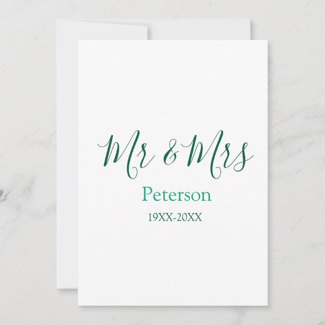 Invitation Mr & Mrs last name married year wedding engagement (Devant)