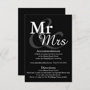 Invitation Mr&Mrs Simple Elegant Typography Détails du Mariag