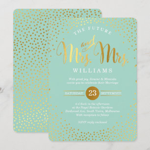 Invitation MRS & MRS STYLISH MARIAGE confetti ment or