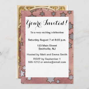 Invitation Mucha Art nouveau femme beauté