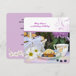 Invitation Muffins aux myrtilles pour brunch d'anniversaire