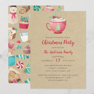 Invitation Mug aquarelle festive moderne pour la fête de Noël