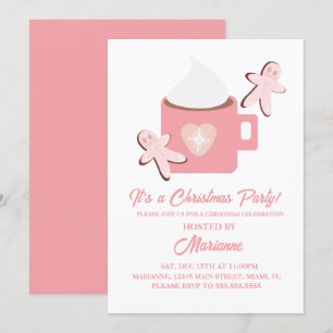 Invitation Mug Chocolat Chaud Fêtes de Noël Pain d'épice
