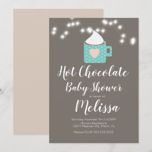Invitation Mug de chocolat chaud de camping mignon Baby Showe