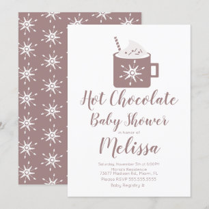 Invitation Mug de feu de camp au chocolat chaud mignon Baby S