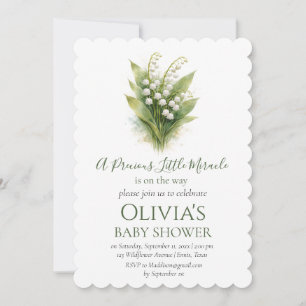 Invitation Muguet Fleur Blanche Baby Shower