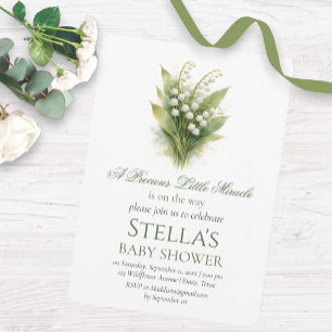 Invitation Muguet Fleur Blanche Baby Shower