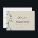 Invitation Muguet sur lin écru pour la réception de mariage<br><div class="desc">Cette douce conception appelée Lys de la vallée sur lin écru, a un fond d'aspect lin écru. Sur le côté gauche se trouve une bordure de fleurs de Lys de la vallée douces dessinées à la main en bleu. Les Lys de la vallée penchent un peu comme des cloches de...</div>