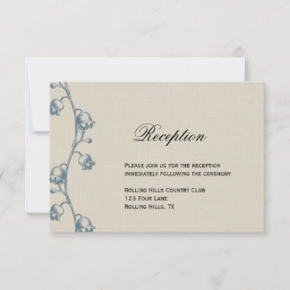 Invitation Muguet sur lin écru pour la réception de mariage