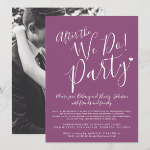 Invitation Mulberry blanc après que nous faisons mariage aprè