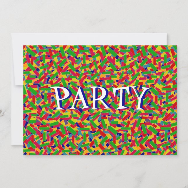 Invitation Multicolor Confetti (Devant)