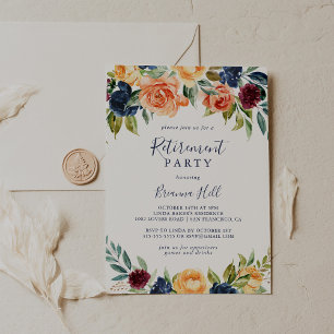 Invitation Multicolor Elegant Floral Retraite Party