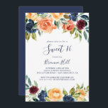 Invitation Multicolor élégant Floral Sweet 16 Anniversaire Fê<br><div class="desc">Cette invitation à la fête de 16 ans aux couleurs vives et élégantes est parfaite pour un anniversaire moderne. Le design présente des bouquets soigneusement dessinés à la main de rose,  de rougeur,  de jaune,  de bordeaux,  de rouge,  de fleurs d'indigo et de feuillage vert,  inspirant la beauté naturelle.</div>