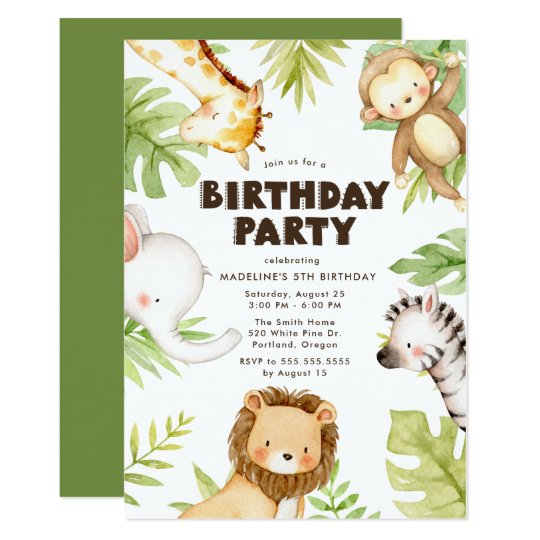 Invitation Multicolore Jungle Et Animaux De Safari Zazzle Fr Invitation Multicolore Jungle Et Animaux De Safari Zazzle Fr