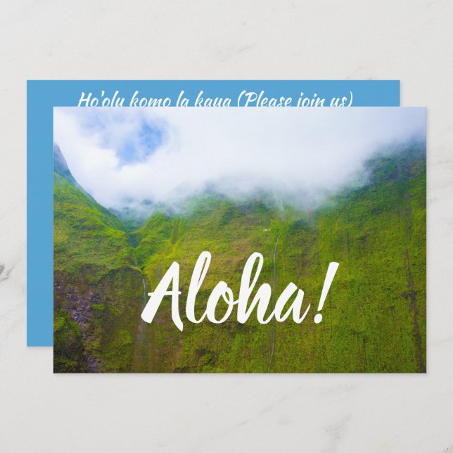 Invitation Mur de larmes, Mont Waialeale, Kauai, Hawaii (Devant / Derrière)