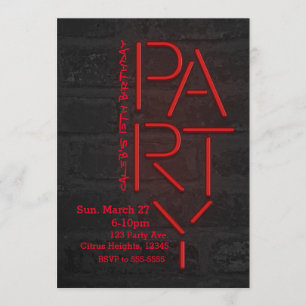 Invitation murale urbaine en briques PARTY Rouge n