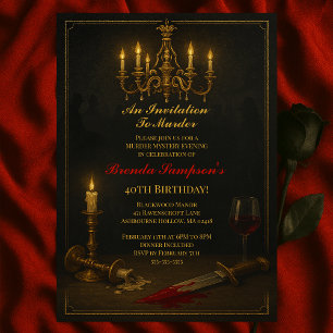 Invitation Murder Mystery Party avec thème gothique Vintage