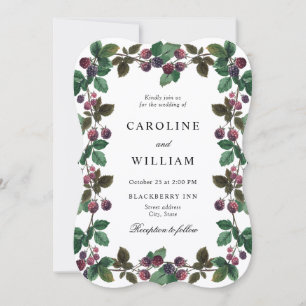 Invitation Mûres noires aquarelle Mariage