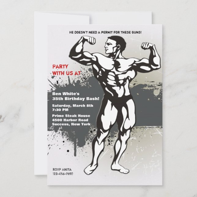 Invitation Muscle Man (Devant)