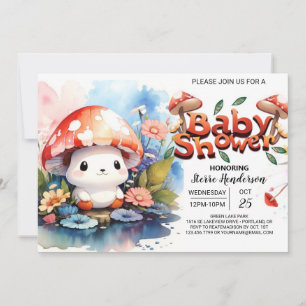 Invitation Mushroom Wonderland Baby shower non sexiste
