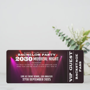 Invitation Music Concert VIP Ticket Et RSVP Bachelor Party