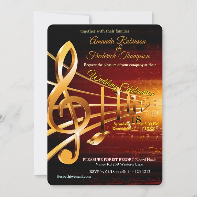 Invitation Music Lovers Celebration Themes (Devant)