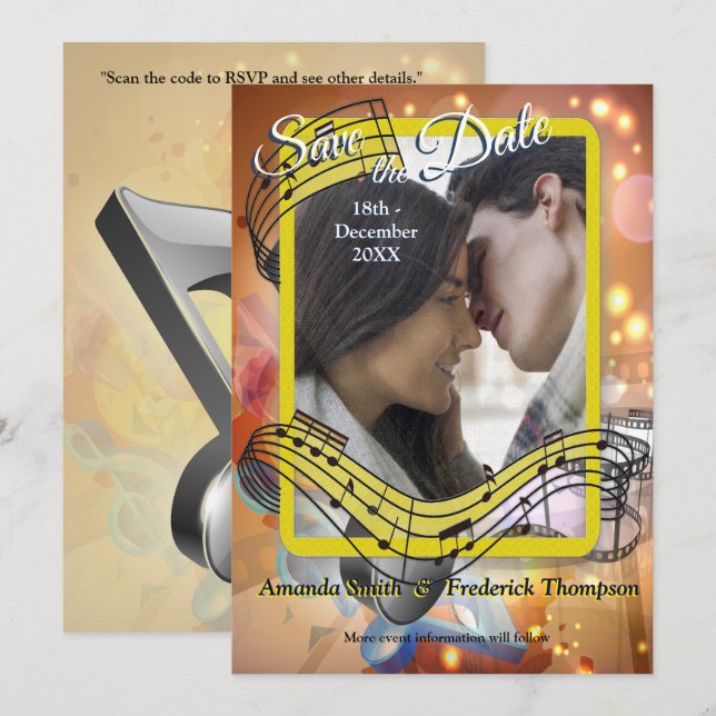 Invitation Music Lovers Celebration Themes (Devant / Derrière)