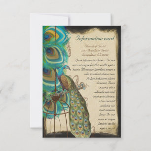 Invitation Musical Peacock Bird Cage Plumes Mariage Inviter
