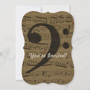 Invitation Musical Treble Clef Sheet Musique Classique