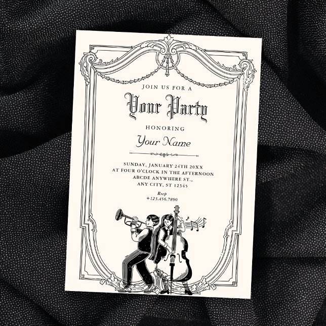 Invitation Musical vintage  (Créateur téléchargé)