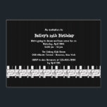 Invitation musicale à la fête d'anniversaire<br><div class="desc">Une spectaculaire invitation à thème ébène et ivoire avec des notes de musique joyeuses. Idéal pour presque toutes les occasions heureuses avec musique.La carte est facile à customiser avec votre libellé, police, couleur de police et choix de six types de papier. Pas exactement ce que tu cherches ? Tous nos...</div>