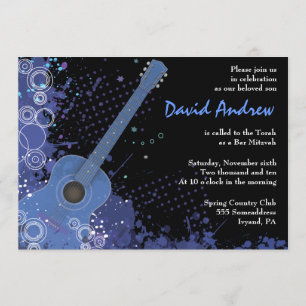 Invitation musicale de bat mitzvah de barre de