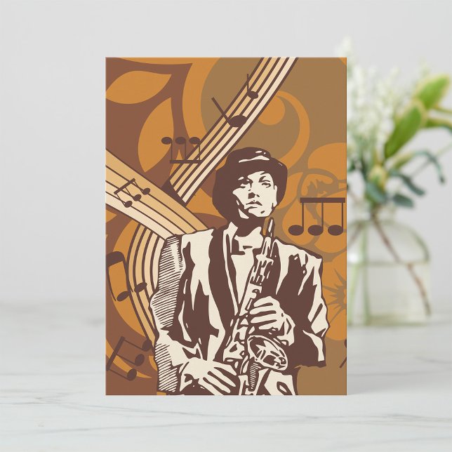 Invitation Musicien de jazz avec saxophone (Créateur téléchargé)