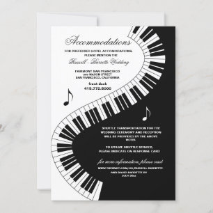 Invitation Musiciens créatifs Piano Keys Mariage Hébergement