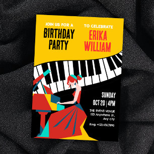 Invitation Musique art piano