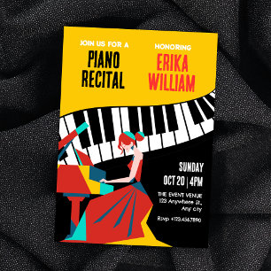 Invitation Musique art piano récital