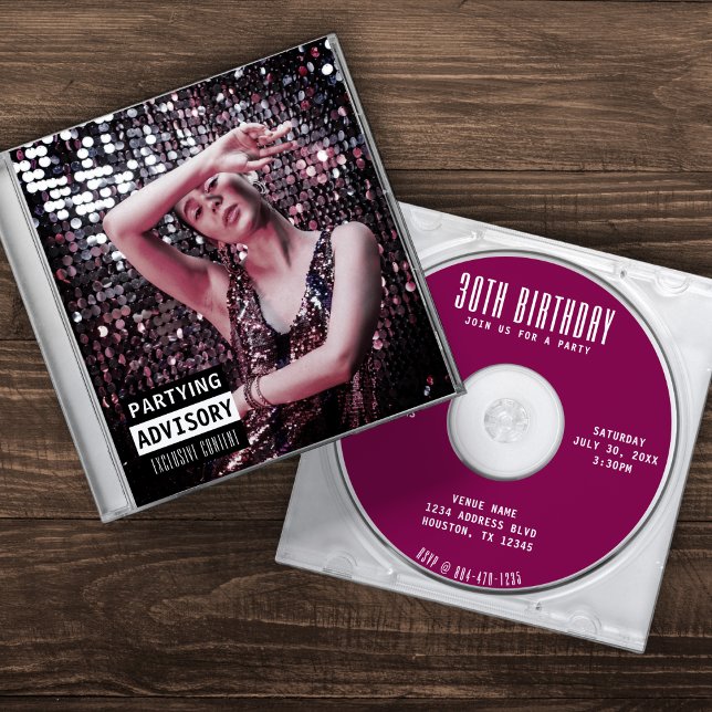 Invitation Musique CD Coque Album Couverture 30e fête d'anniv (Créateur téléchargé)