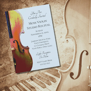Invitation Musique classique élégant Violon Considérant