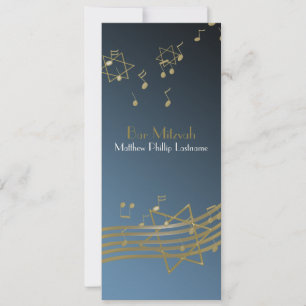 Invitation Musique dans l'Air Bar Mitzvah 9.25 x 4