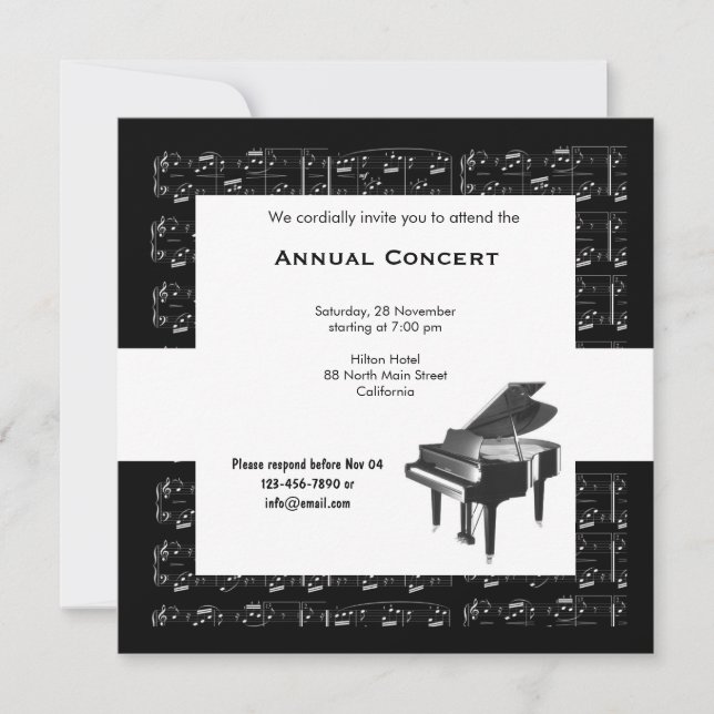 Invitation Musique de concert (Devant)