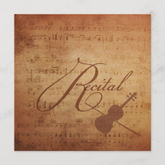Invitation Musique de feuille d'antiquité de considérant de