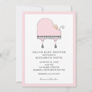 Invitation Musique de piano pour Baby Shower