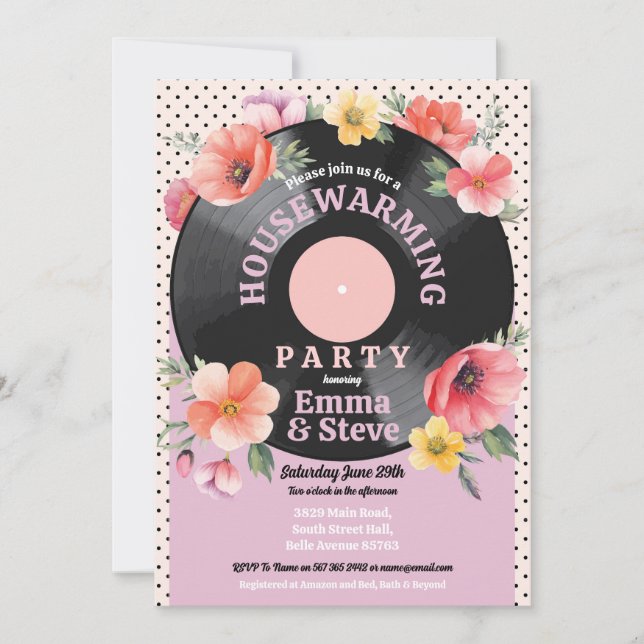 Invitation Musique du disque de réchauffement domestique Flor (Devant)