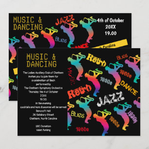 Invitation Musique et danse Party JAZZ RETRO Musique