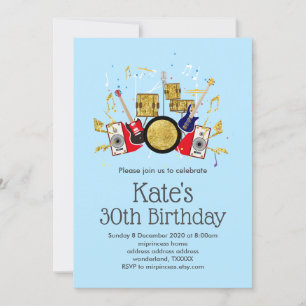 Invitation musique partie guitare batterie ensemble musical