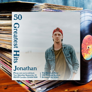 Invitation Musique Retro Couverture d'album personnalisée 50e