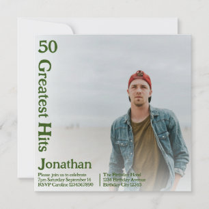 Invitation Musique Retro Couverture d'album personnalisée 50e