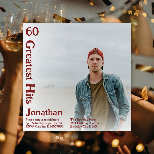 Invitation Musique Retro Couverture d'album personnalisée 60e (Créateur téléchargé)