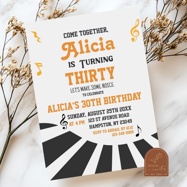 Invitation Musique Rock and Roll Anniversaire Adulte  (Créateur téléchargé)